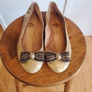 Coach Gold Ballet Flats in Size 9
